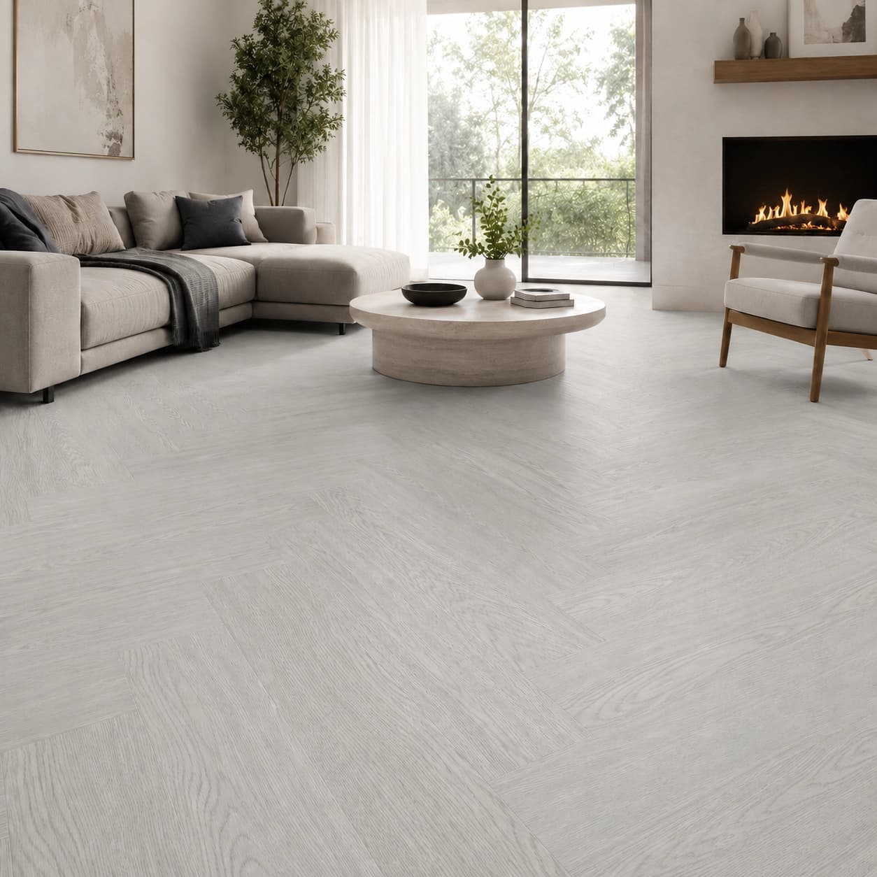 Polar SPC Herringbone - White Wash