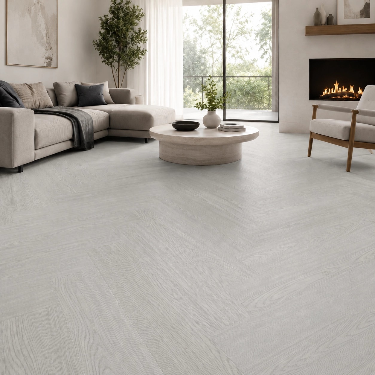 Polar SPC Herringbone - White Wash
