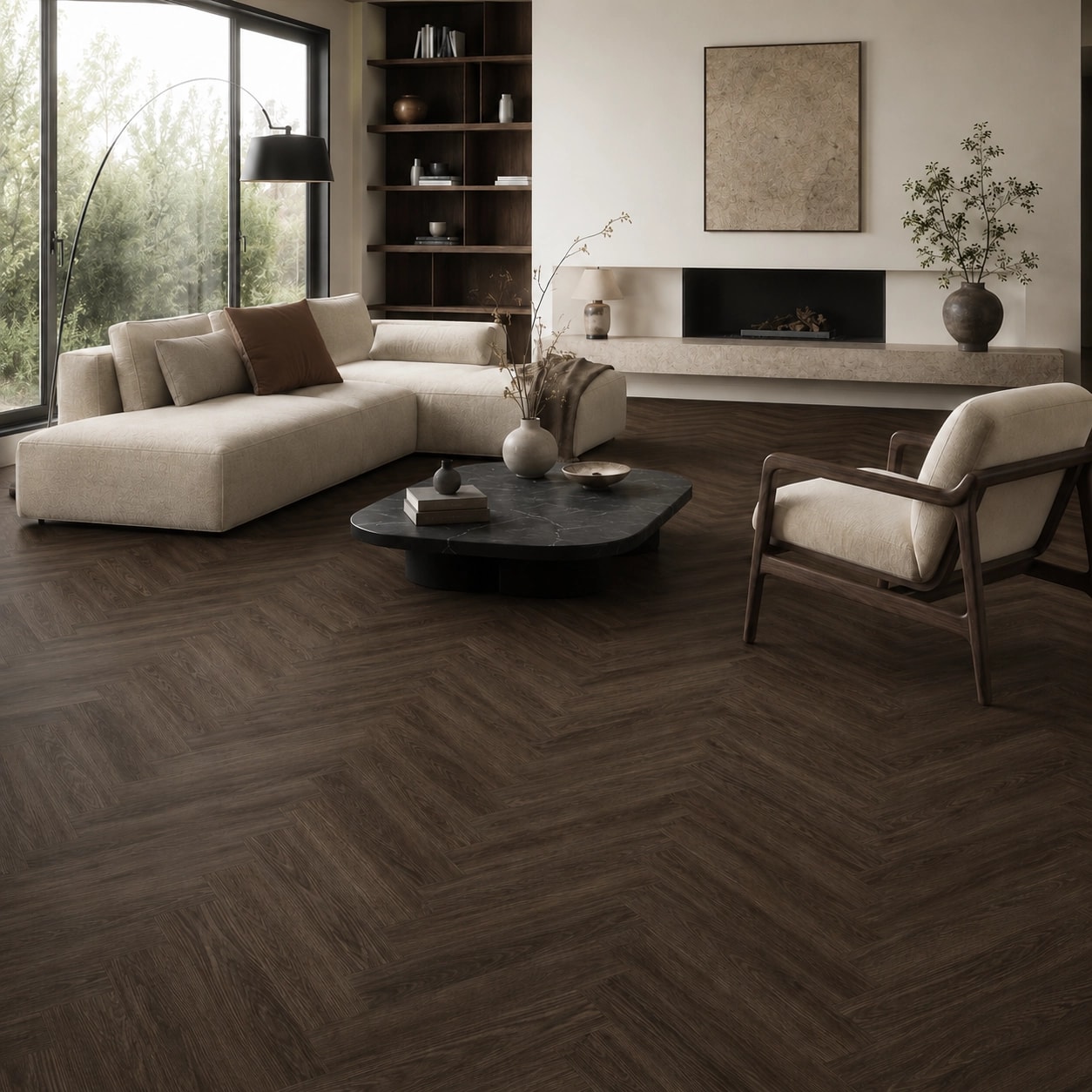 Polar SPC Herringbone- Weathered Oak