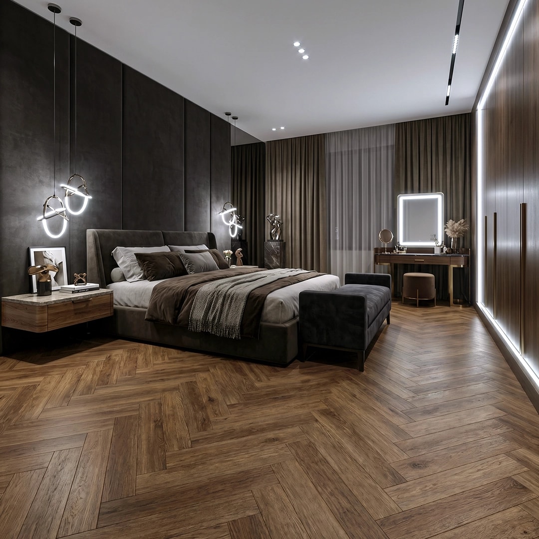 Polar SPC Herringbone - Classic Oak