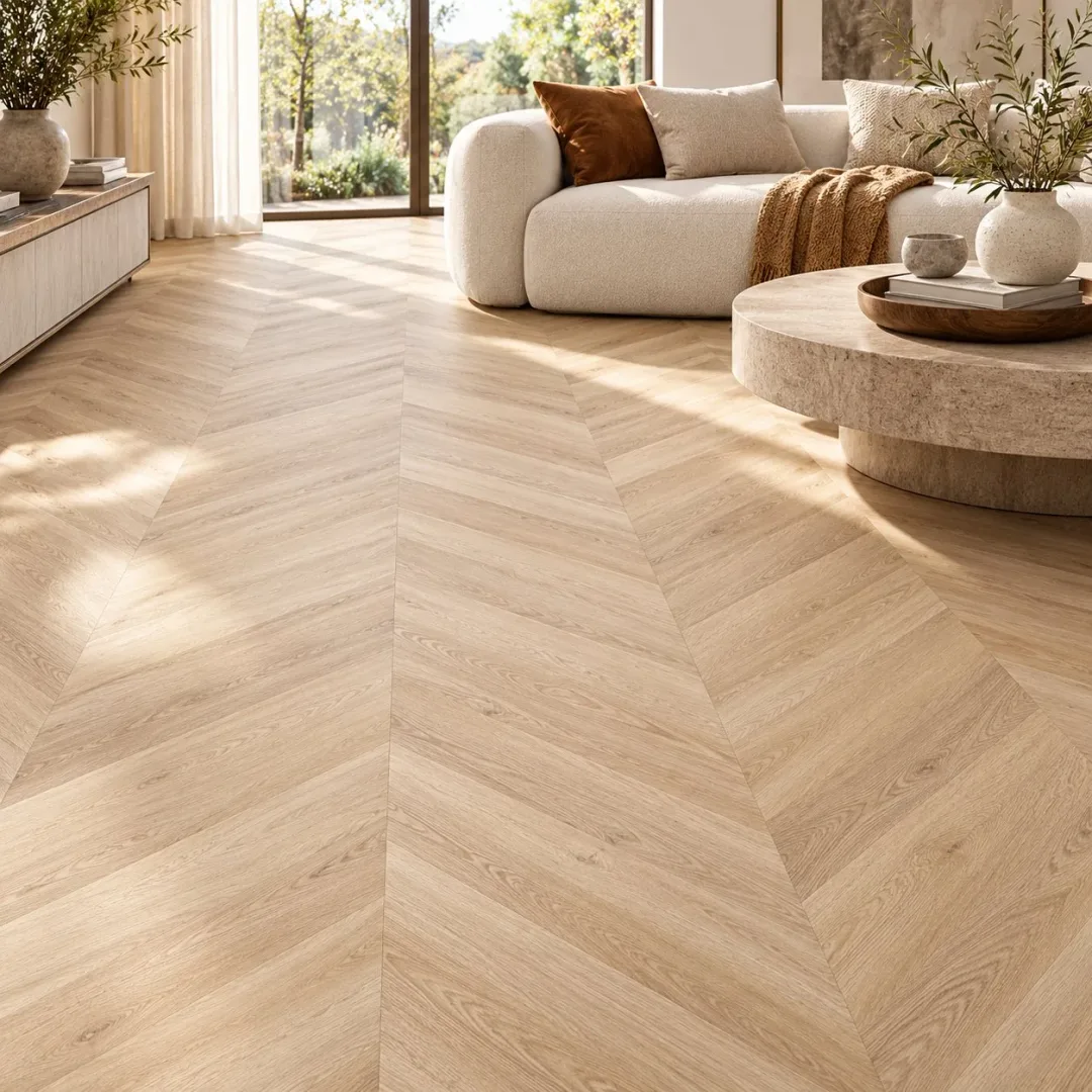 Richmond SPC Chevron flooring in a living room